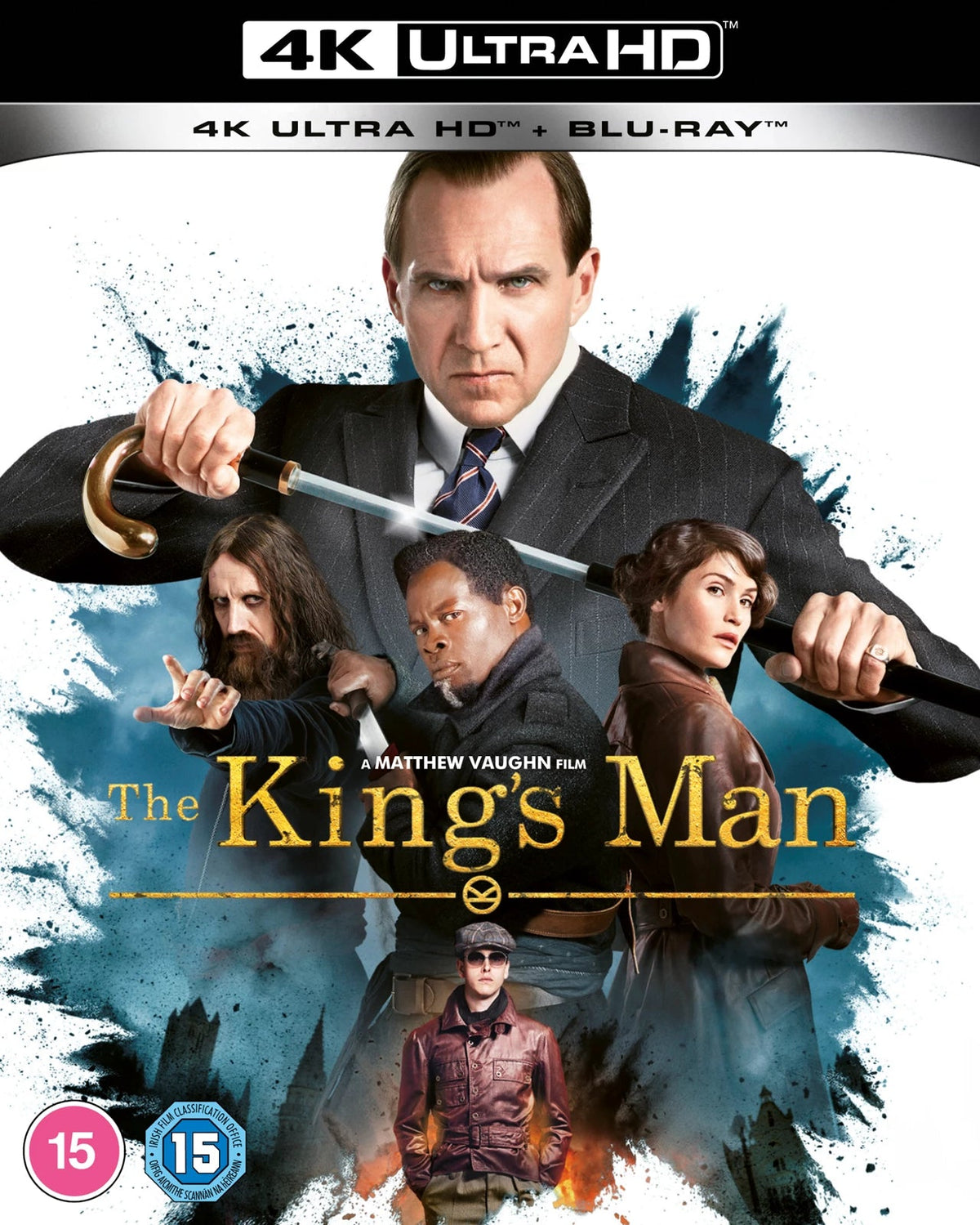 The King's Man" Blu-ray cover featuring action poses and character portraits.