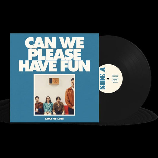 Kings of Leon “Can We Please Have Fun” vinyl record with band photo.