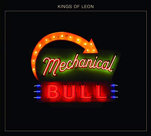 Kings of Leon album cover: neon sign reading “Mechanical Bull” on black.