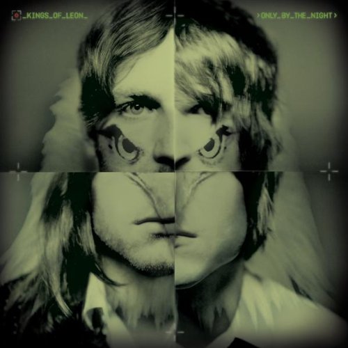 Kings of Leon album cover: split portrait with dark, textured effects.