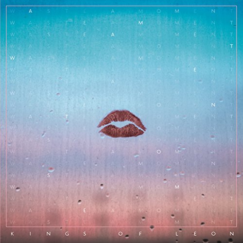 Kings of Leon vinyl record cover with lips and repeating text.