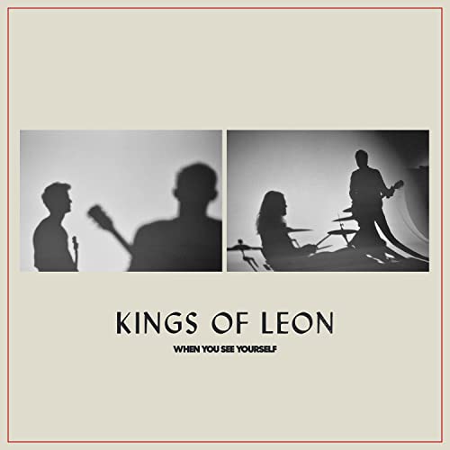Kings of Leon album cover: silhouetted musicians in split-screen design.