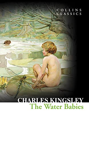 Book cover: a boy by a pond with a dragonfly, "The Water Babies.