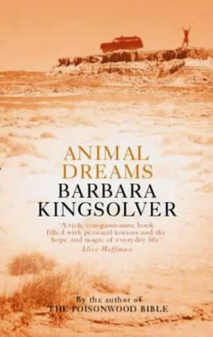 Book cover for "Animal Dreams" by Barbara Kingsolver, desert landscape.