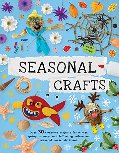 Craft book cover with seasonal decorations and handmade objects.
