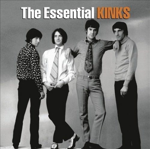 CD cover for “The Essential Kinks” featuring a black and white photo of the band.