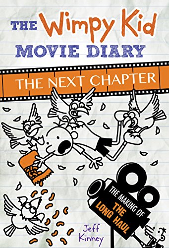 Book cover: “Wimpy Kid Movie Diary” with cartoon illustrations and film reel.