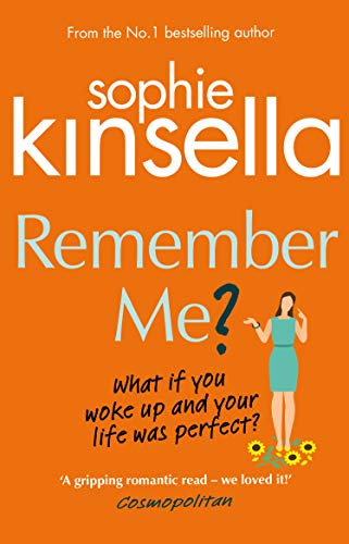 Book cover: "Remember Me?" by Sophie Kinsella, with woman and sunflowers.