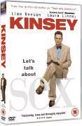 DVD cover for “Kinsey” featuring Liam Neeson in a suit.