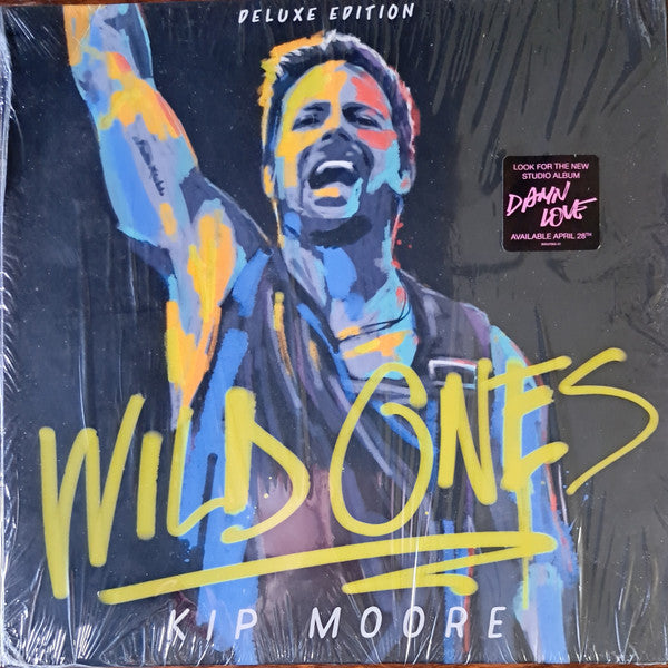 Kip Moore's album cover with man and yellow text on black background.