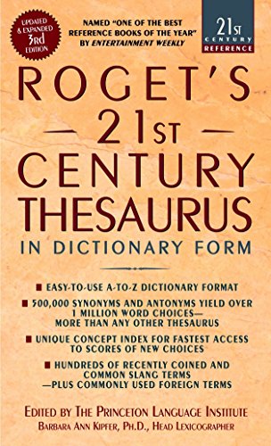 Red cover of Roget's 21st Century Thesaurus, third edition.