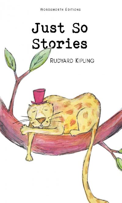 Book cover: “Just So Stories” with an illustrated lounging tiger.