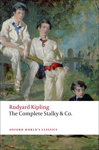 Book cover: painting of three boys in white suits, “The Complete Stalky & Co.”