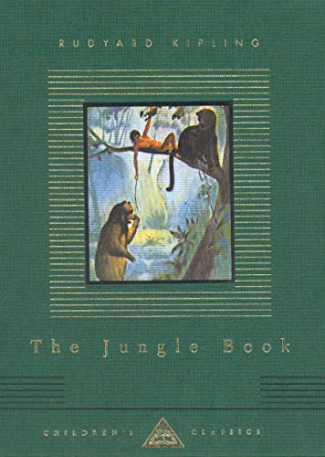 Cover of "The Jungle Book" showing Mowgli with Baloo and Bagheera.
