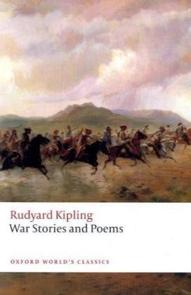 Book cover: "War Stories and Poems" by Rudyard Kipling, with cavalry painting.