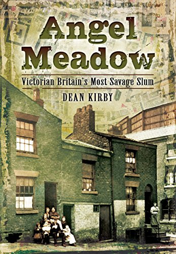 Book cover showing Victorian brick houses with a group of people sitting outside.