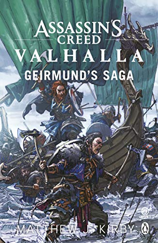 Book cover showing Viking warriors in battle on a longship with green sails.