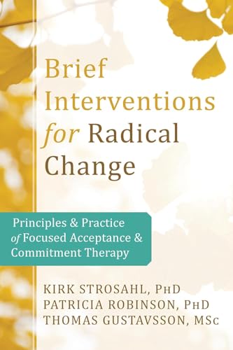 Book cover titled Brief Interventions for Radical Change with yellow leaf patterns on white.