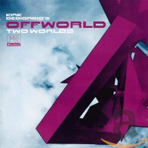 CD cover for Kirk De Giorgio’s “Two Worlds” with abstract pink design.