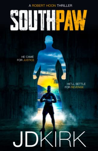 Book cover: "Southpaw" with a silhouetted figure against a stormy blue sky.