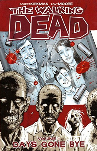 "The Walking Dead Volume 1 comic book cover with zombies and survivors."