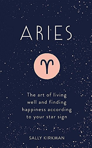 Book cover with "ARIES" and Aries symbol on a starry dark blue background.