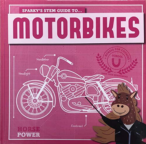 Book cover: motorbike diagram with a horse character pointing at it.
