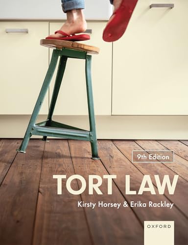 Book cover for "Tort Law" with image of feet on a stool.