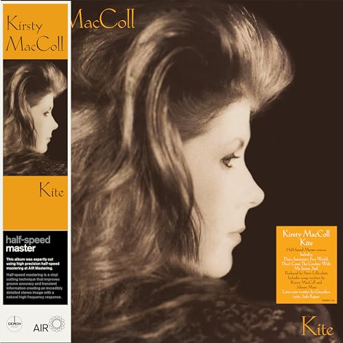 Kirsty MacColl’s “Kite” vinyl album cover, featuring a profile portrait.