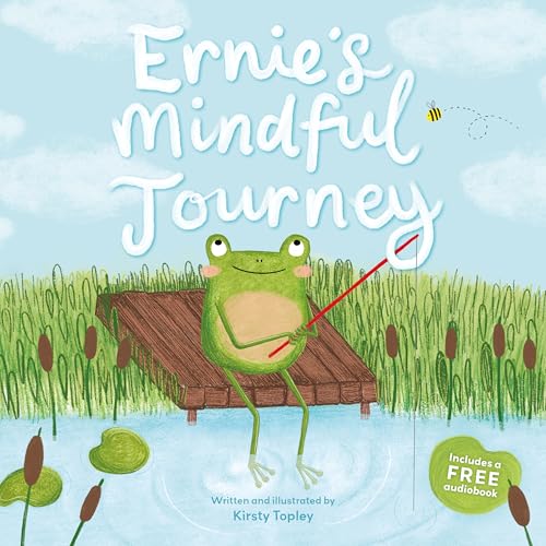 Book cover: a green frog fishing on a wooden dock in a pond.