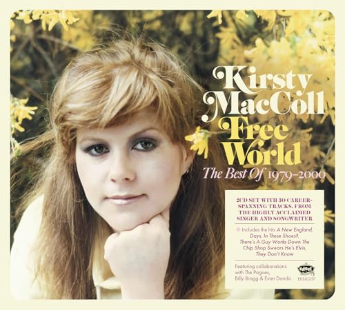 CD cover for Kirsty MacColl’s “Free World” featuring her portrait.