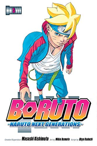 Manga cover featuring Boruto Uzumaki with blonde hair and a blue jacket.