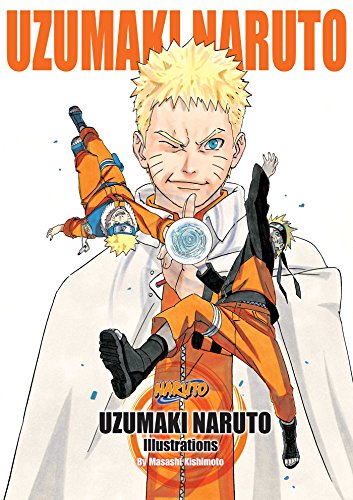 Cover of Uzumaki Naruto: Illustrations featuring Naruto Uzumaki in various poses and outfits.