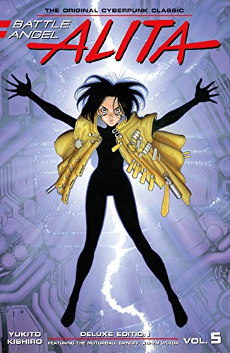 Cover of “Battle Angel Alita Deluxe Edition 5” featuring a cyborg woman.
