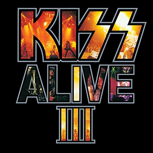 Kiss "Alive III" album cover with band members in performance silhouette.