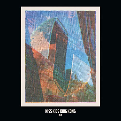 CD cover art: abstract, distorted image of a building and ape face.