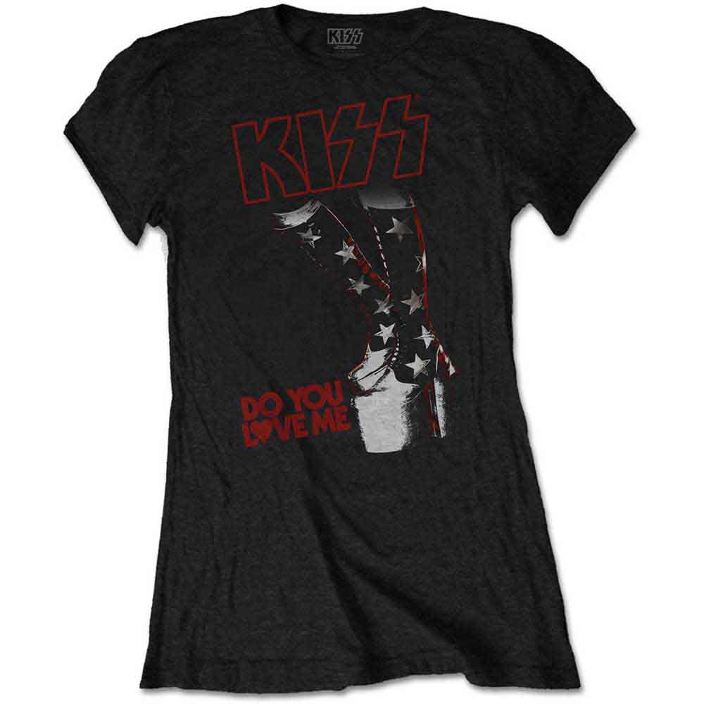 Black hooded sweatshirt with a colorful KISS band graphic.