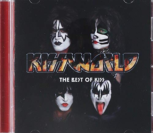 CD cover for KISSWORLD: The Best Of KISS, featuring band members’ faces.