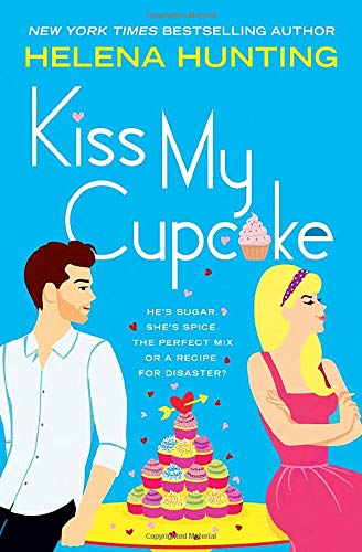 Book cover: "Kiss My Cupcake" with illustrated couple and cupcakes.