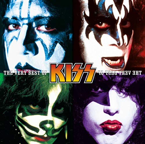 CD cover featuring four Kiss band members in dramatic face paint.