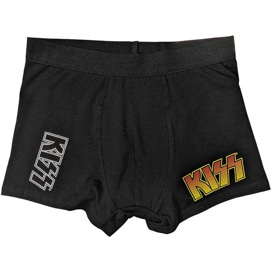 KISS logo boxers, small size, likely colorful with band imagery.