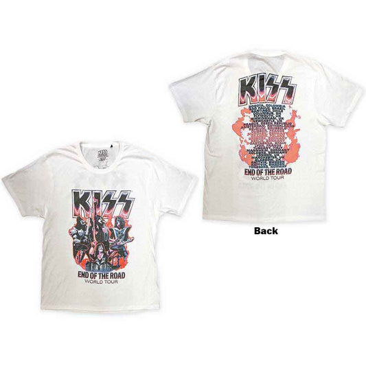 Black KISS t-shirt with large back print of the band playing, size X-Large.