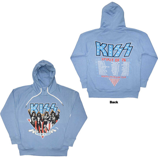 Navy blue KISS hoodie with large back print, size XXX-Large.