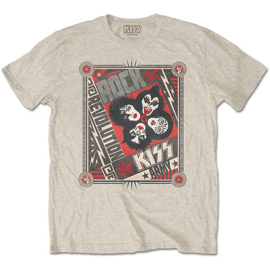 Black KISS t-shirt, small size, featuring band imagery and “Rock Revolution” text.