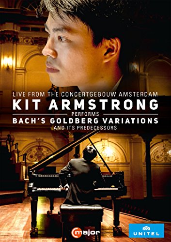 DVD cover showing pianist Kit Armstrong performing at the Concertgebouw Amsterdam.