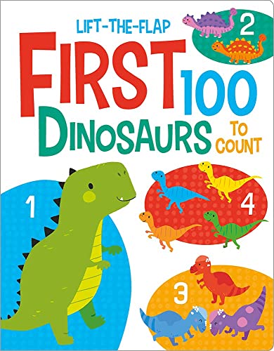 Colorful children’s book cover featuring cartoon dinosaurs and numbers.