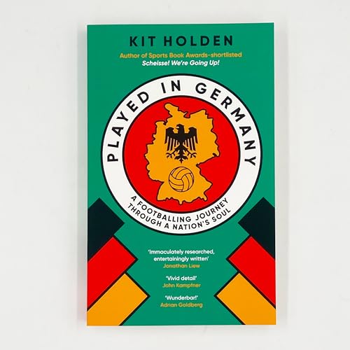 Book cover: "Played in Germany" with a football and German eagle emblem.