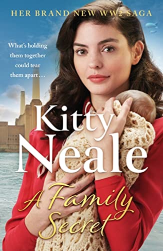 Book cover: woman holding baby, wartime buildings in background.