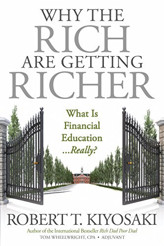 Book cover: "Why the Rich Are Getting Richer" with ornate gate image.