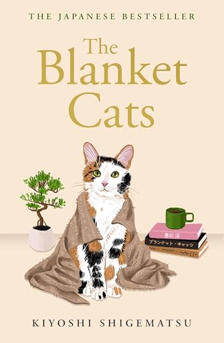 Book cover featuring a calico cat wrapped in a brown blanket.